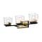 Z-Lite Bleeker Street 3 Light Vanity, Matte Black & Olde Brass & Clear 475-3V-MB-OBR - alternate 2